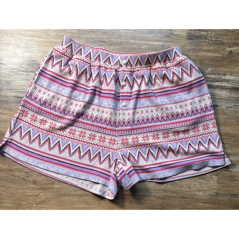 Vineyard Vines Women Knit Holiday Fair Isle Short Dreamcloth Waffle Button Sml